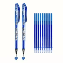 12pcs Blue Erasable Gel Pens, Built-In Eraser, 0.5mm Quick-Dry Smooth Soft Grip Design, Perfect For Note-Taking And Writing, Ideal Office And School Supplies, Birthday, Christmas, Halloween, Valentine's Day, New Year, Friend Gifts And Easter Gifts - 12pcs/Set - View 6