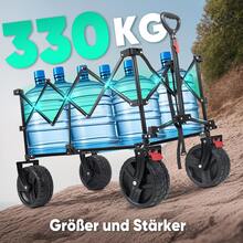 170KG Small Foldable Bollerwagen, Foldable Shopping Cart, Camping Cart With Height-Adjustable Handle, Lightweight, Space-Saving, And Sturdy - A - View 3