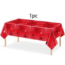 10pcs/20pcs/70pcs/71pcs Red Blue Black Spider Web Party Tableware Set, 9/7 Inch Paper Plates, 3.5 Inch Tall Paper Cups, 6.5 Inch Napkins, 42x70 Inch Plastic Tablecloth, Suitable For Birthday, Halloween, Hero Theme Party Decoration - Multicolor - View 12
