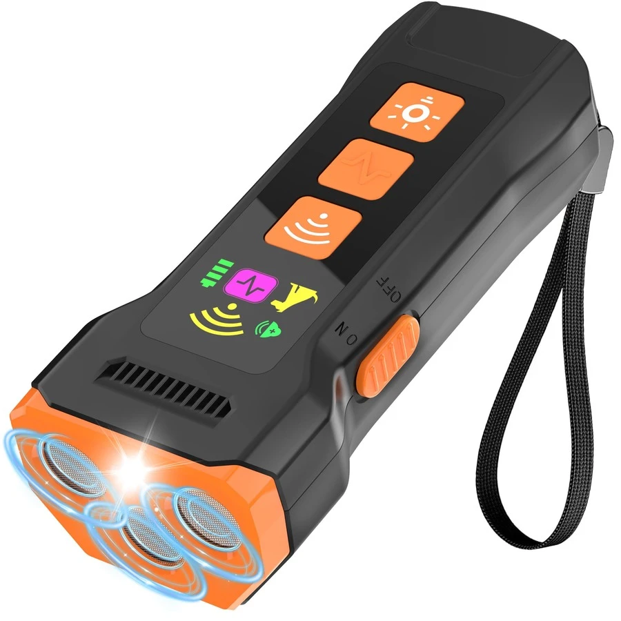 ENSSU 3X Pengusir Anjing Ultrasonik, Perangkat Anti Gonggong Genggam 6 in 1 dengan Lampu LED, Perangkat Pengusir Gonggong Anjing Jarak Jauh 50 kaki, Alat Pelatihan Hewan Peliharaan Ultrasonik Isi Ulang, Pengusir Anjing Portabel, Perangkat Pelatihan Anjing yang Ampuh untuk Anjing Besar/Sedang/Kecil - MultiWarna - View 1
