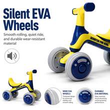 Balance Bike For Toddlers – 4-Wheel Toddler Bike & Kids Bike With Anti-Tip Steering & Silent EVA Wheels, Steady Balance Bike 1 Year Old, Perfect Birthday Gift For Ages 1-4, Top 1 Year Old Boy Gifts & Baby Girl Gifts For Indoor Outdoor Play.Blue - Blue - View 5