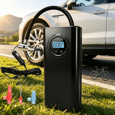 BCWW 12V Handheld Air Pump,Tire Inflator Portable Air Compressor, Compatible With Car Tires-Fast Air Pump,Car Air Compressor, Electric Car Tire Inflator,150PSI For Car Tires,Motorcycles,Bikes,Balls With Digital Display Pressure Gauge, Fast Inflation