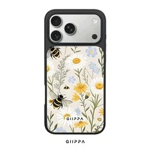 GIIPPA GllPPA 新鮮雛菊與蜜蜂圖案高畫質印刷啞光水晶陶瓷手機殼，相容 Apple Phone 17/16/15/14/13/12/11 Pro Max/Plus/Mini/17e，適合女性日常休閒使用 - 彩色 - 查看 1