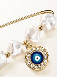 1pc Fashionable Oil Drip Eye Decor Alloy Pendant Brooch Suitable For Men And Women Daily Wear - Multicolor - View 5