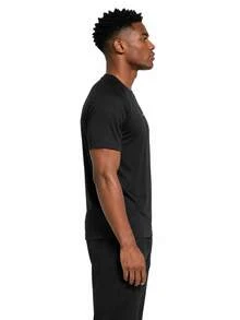 Adidas New Men's Short-Sleeved Sports T-Shirt, Quick-Drying And Breathable, Round Neck Fitness Top - Black - View 5