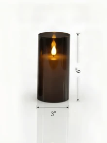 1/2/3 piezas Velas parpadeantes, sin llama, alimentadas por batería, con control remoto, función de temporizador, adecuadas para el hogar, la granja, el baño - negro - Ver 13