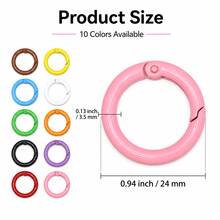 10/20/30pcs 10 Colors Round Spring Buckle Rings, 24mm Colorful O-Ring ...