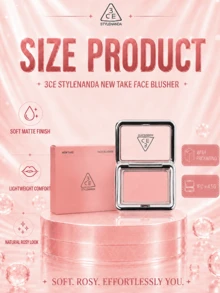 3CE Style Blush #Silky Peach Pink 4.5g, Fine Powder That Blends Smoothly Without Fallout, Softly Enhances Complexion, Suitable For Daily Light Makeup On All Skin Tones - #SLIDE SLOWLY - View 6
