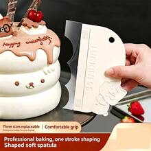 2/5pcs Detachable Plastic Butter Scrapers, Hollow Design, Hangable, Suitable For Cake Frosting, Comes With Different Size Scrapers Baking Tools - Multicolor - View 9