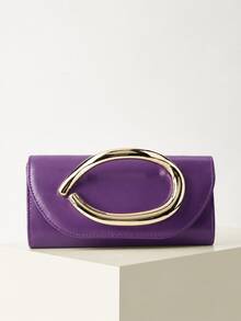 REMANLAND Vintage Solid Color Clutch, Versatile Mini Handbag, Fashionable Bag Style, Suitable For Weddings, Parties, Evening Events, Dinners And Other Occasions - Purple - View 2