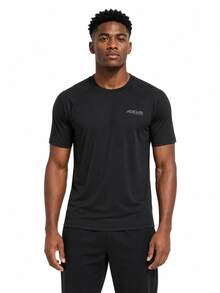 Adidas New Men's Short-Sleeved Sports T-Shirt, Quick-Drying And Breathable, Round Neck Fitness Top - Black - View 2