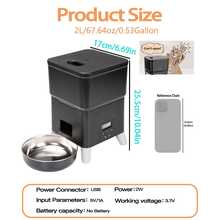 2L Automatic Pet Feeder, Smart Pet Food Dispenser, Stainless Steel Bowl, Timed Cat Dry Food Dispenser, Programmable Portion Control, Dog Feeder, With Dry Food Dispenser, Suitable For Cats And Small Dogs Daily Feeding - 2L - View 2