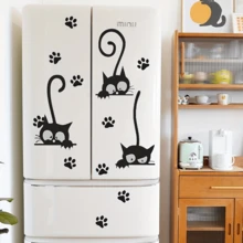 Miếng dán tường mèo dễ thương - Nhãn dán động vật hoạt hình có thể tháo rời và tái sử dụng để trang trí phòng ngủ, nhà bếp và tủ lạnh, bề mặt mờ PVC, dễ dán - nhãn dán - Xem 4