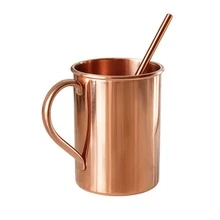 Mug Tembaga Murni 100% – Cangkir Minum Tembaga Padat dengan Pegangan; Cocok untuk Minuman Panas & Dingin, Kopi, Teh, dan Koktail; Ideal untuk Penggunaan di Rumah, Kantor, atau Bar dan sebagai Hadiah - Cangkir + Sedotan - MultiWarna - View 12