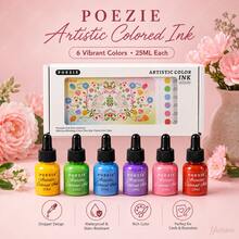 6 Colors 25ml Acrylic Liquid Ink Set, Brilliant Hue Paint Liquid For Plaster Art, Hand Painting, Mural Design, Watercolor Work, Art Ornament & Hobby DIY Craft Projects - Sets - View 2