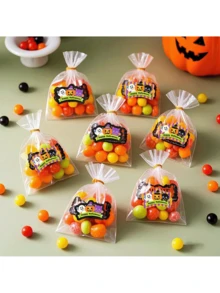 40/80pcs Halloween Pumpkin Ghost Stickers Labels Self-Adhesive For Envelope Sealing, Party Gift Decoration, Halloween Trick Or Treat, School Party - Multicolor - View 4
