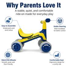 Balance Bike For Toddlers – 4-Wheel Toddler Bike & Kids Bike With Anti-Tip Steering & Silent EVA Wheels, Steady Balance Bike 1 Year Old, Perfect Birthday Gift For Ages 1-4, Top 1 Year Old Boy Gifts & Baby Girl Gifts For Indoor Outdoor Play.Blue - Blue - View 6