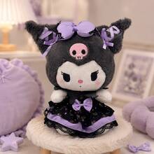 SANRIO 1個三麗鷗 23cm 庫洛米絨毛娃娃，正版三麗鷗商品，哥德黑庫洛米 & 甜酷粉庫洛米，柔軟舒適睡眠娃娃，女孩生日禮物，桌面裝飾品 - 彩色 - 查看 11