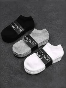 10/20/30/40 Pairs Solid Color Neutral Socks, Soft Lightweight Low-Cut Short Socks, Unisex - Multicolor - View 4