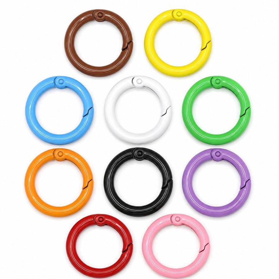 10/20/30pcs 10 Colors Round Spring Buckle Rings, 24mm Colorful O-Ring ...