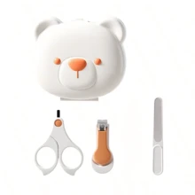 Children's Nail Care Set Baby Nail Clipper/Nail File/Nail Scissors (Tweezers Not Included) - Brown - View 11
