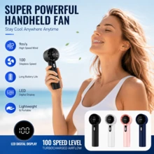 便攜式手持風扇 | 13,000 RPM 超高速快冷，100段強風模式，1800mAh – 適用於戶外/辦公室/居家，夏季必備與節日禮物，露營/辦公室即時降溫 | 熱浪終結者，配備可充電電池，大風量舒緩酷熱，超長續航力，適用於居家/學習/辦公室/家務/戶外/海灘 - 多色 - 查看 4