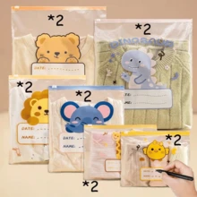 12pcs Cartoon Print Zipper Clothing Storage Bags, Travel Storage Bags, Clothing Organizer Bags, Clothing Protection Bags, Luggage Organizer Bags - Multicolor - View 6