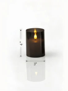 1/2/3 piezas Velas parpadeantes, sin llama, alimentadas por batería, con control remoto, función de temporizador, adecuadas para el hogar, la granja, el baño - negro - Ver 12