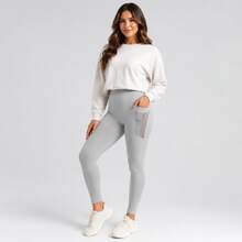 Legging Bolso Tela Academia - Cinza - Visão 2