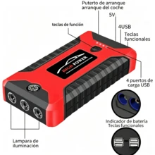 Fuente de alimentación de emergencia multifuncional súper práctica, arrancador de coches de 12V, banco de energía portátil - carga rápida de teléfonos, luz de emergencia LED, arrancador de baterías de coche portátil de 12V, esencial para el hogar, actividades al aire libre y viajes. - Fuente de alimentación multifuncional - Ver 4