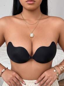 Plus Size Women's Strapless Front Closure Adhesive Bra Push Up Invisible Sticky Bra For Backless Dress - Multicolor - View 1