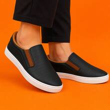 Men's Slip-On Sneakers, Elastic, Easy To Put On, Lightweight, Soft, Comfortable, Immediate Shipping - 黑色 - 查看 5