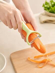 2Pcs Stainless Steel Vegetable Peelers, Cheese Slicers & Cabbage Shredders, Multifunction Kitchen Tools For Potatoes, Carrots, Cucumbers, Cheese And Daily Food Preparation - Green - View 3