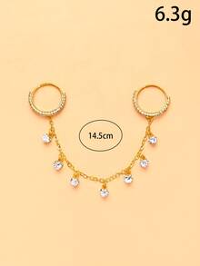 1pc Minimalist Heart Ring, Fashion Evening Party Versatile Tassel Ring, Women's - Gold - View 2