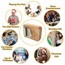 Smile Pattern 9-Tone Thumb Piano, Wooden Kalimba, Pre-Tuned, Portable Handheld Performance, Suitable For Beginners/Party Performance/Also A Great Gift For Family And Friends - Apricot - View 7
