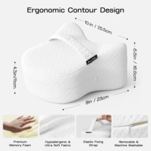 1 buah Bantal Kaki Busa Memori, Bantal Kaki Desain Alur Ramping, Sesuai dengan Lekukan Kaki, Bantal Lutut Ergonomis, Dengan Tali yang Dapat Diatur untuk Memperbaiki Posisi, Memberikan Dukungan Paha dan Pinggul untuk Orang yang Tidur Miring - Putih - View 2