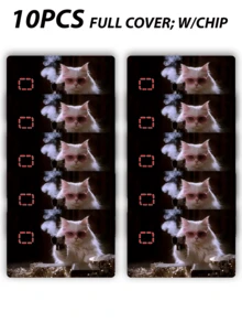 1/2/4/5/10pcs Cool Cat Credit Card Stickers Privacy Protection Card Skins, Cool Cat Birthday Gift PVC Material Anti-Fingerprint Anti-Scratch Wear-Resistant Card Covers, Suitable For Men And Women, Small Chip Cards, Bank Cards Decoration Stickers, Credit Cards, Transportation Cards, Student Campus Cards Personalized DIY - Type a - View 16