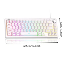 MAGEGEE TS68 Mechanical Feel Keyboard, Win Compatible, Cool RGB Lighting, 19-Key Anti-Ghosting, Ergonomic Design, Multi-Function Knob, 66-Key - View 4