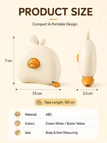 1pc Cute Portable Tape Measure, Measure Three Circumferences, Fitness Measurement For Chest And Arm, Auto-Retractable Waist Tape, Sewing Supplies - Multicolor - View 2