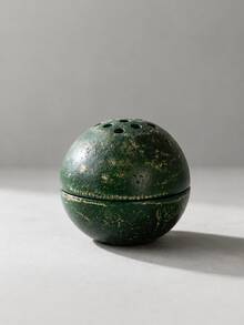 1pc Wabi-Sabi Style Round Hollow Stone Texture Incense Burner, Multi-Hole Spherical Aromatherapy Burner, 2 Colors Sandstone Dark Green, Yoga Meditation Healing Tea Room Decor Fragrance Gift - Stone Ball Incense Burner - View 12