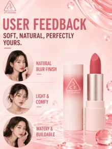 3CE CASHMERE HUG LIPSTICK#COZY WHISPER, 1.5g, chất son nhung mềm mịn bền màu, dễ dàng dặm lại, phù hợp với tông da vàng nhạt và phong cách trang điểm nhẹ nhàng - #TIẾNG THÌ THẦM ẤM ÁP - Xem 9