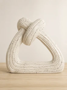 1pc Abstract Knot Sculpture Decor, Cream Spotted Modern Desktop Ornament, Suitable For Living Room, Bedroom, Office Bookshelf And Home Decoration Gift - 1PC - View 10