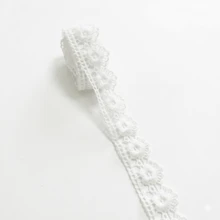 經典婚禮風珍珠刺繡蕾絲飾邊，牛奶絲蕾絲服飾配件，適用裙襬蕾絲 - 多色-1碼 - 查看 14