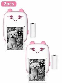 SOKANY 1 máy in nhiệt mini cầm tay, thiết kế hình mèo dễ thương, sạc qua USB, hỗ trợ in ảnh và nhãn, bao gồm cáp USB và bộ mực miễn phí, lý tưởng cho du lịch và sử dụng tại nhà, in ảnh | Máy in sạc qua USB - Nhiều màu - Xem 17