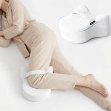 1 buah Bantal Kaki Busa Memori, Bantal Kaki Desain Alur Ramping, Sesuai dengan Lekukan Kaki, Bantal Lutut Ergonomis, Dengan Tali yang Dapat Diatur untuk Memperbaiki Posisi, Memberikan Dukungan Paha dan Pinggul untuk Orang yang Tidur Miring - Putih - View 7