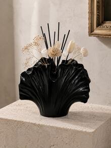 1pc Wabi-Sabi Style Ginkgo Leaf Shaped Vase, Wrinkled Texture Reed Diffuser Bottle, Matte Black And Speckled Beige 2 Colors Available, Minimalist Living Room Desktop Fragrance Floral Decor Gift - Ginkgo Leaf Aroma Bottle - View 8