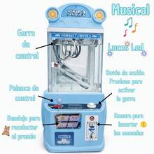 Maquina Atrapa Peluche Garra grande Musical Luz Pantalla Led - Azul - Ver 2