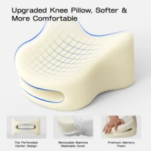 1 buah Bantal Kaki Busa Memori, Bantal Kaki Desain Alur Ramping, Sesuai dengan Lekukan Kaki, Bantal Lutut Ergonomis, Dengan Tali yang Dapat Diatur untuk Memperbaiki Posisi, Memberikan Dukungan Paha dan Pinggul untuk Orang yang Tidur Miring - Putih - View 4