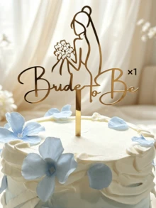 1/3/5/10件組新娘派對蛋糕裝飾插牌「Bride To Be」字母款，訂婚與婚禮蛋糕裝飾，蛋糕裝飾品，訂婚與婚禮派對用品，烘焙裝飾，廚房烘焙用品 - 金色 - 查看 8