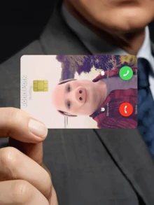 1/2/4/5/10入 "John Pork" 電話通話信用卡裝飾貼紙，趣味通話介面 PVC 卡片創意個性化超薄耐磨保護貼，中性款，適用於小晶片卡、銀行卡、信用卡、交通卡、學生校園卡 DIY，熱門網路迷因圖案，趣味惡搞禮物，開學季文具用品 - 多色 - 查看 8